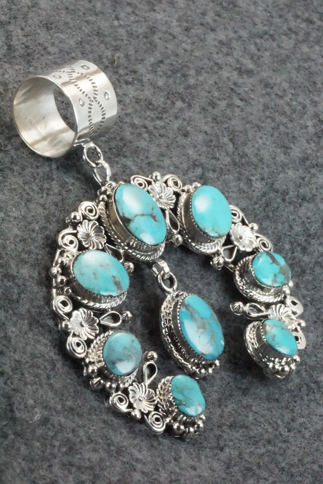 Turquoise & Sterling Silver Pendant - Sarah Yazzie