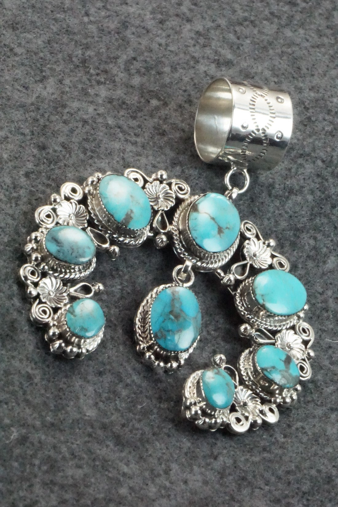 Turquoise & Sterling Silver Pendant - Sarah Yazzie