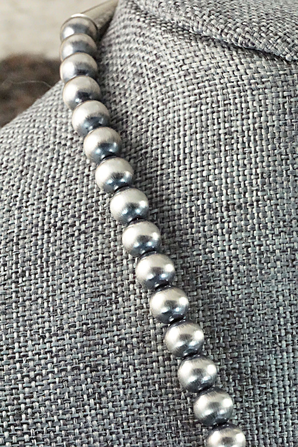 Turquoise & Sterling Silver Navajo Pearl Necklace - Alfred Martinez