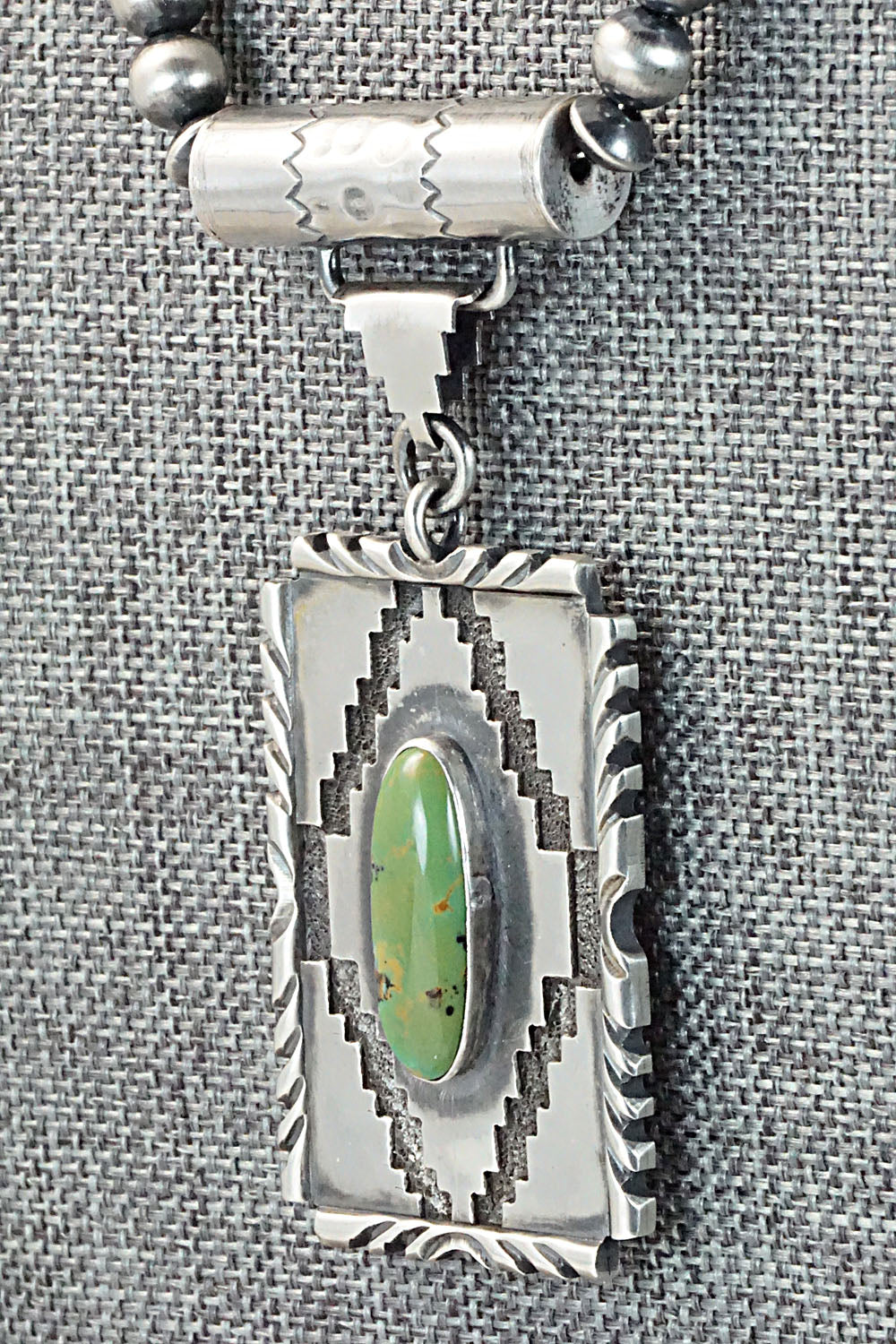 Turquoise & Sterling Silver Navajo Pearl Necklace - Alfred Martinez