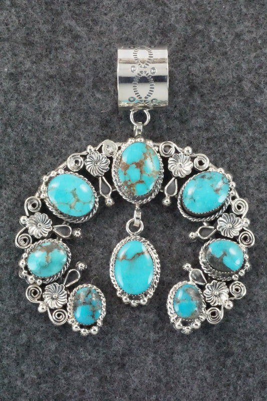 Turquoise & Sterling Silver Pendant - Sarah Yazzie