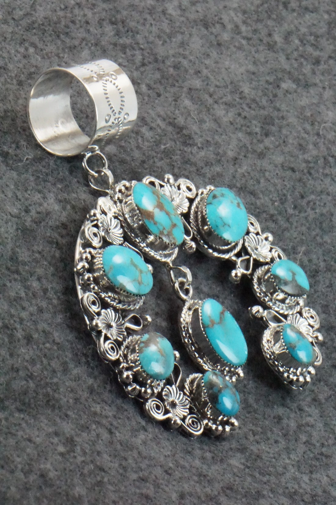 Turquoise & Sterling Silver Pendant - Sarah Yazzie
