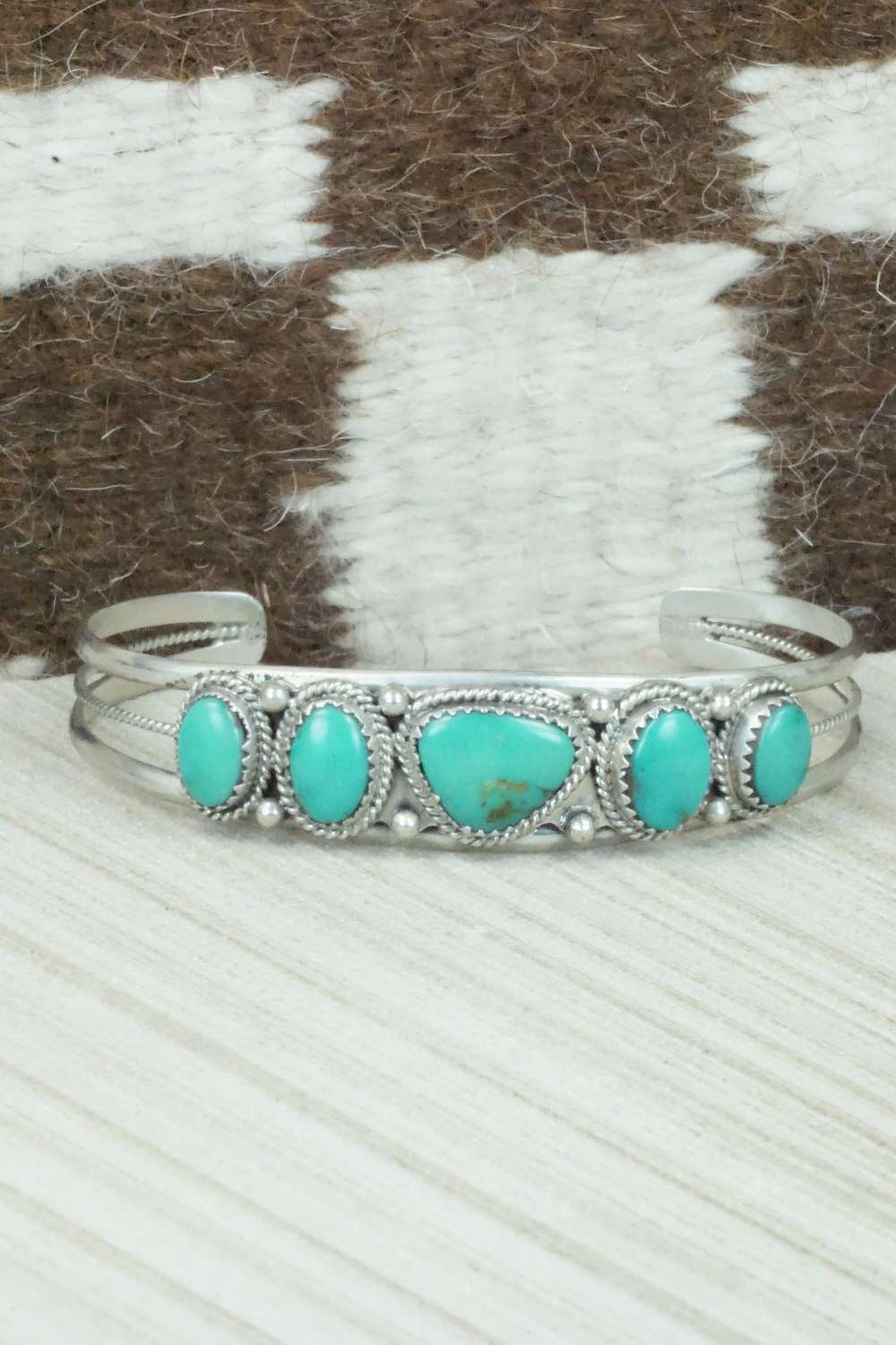 Turquoise & Sterling Silver Bracelet - Navajo