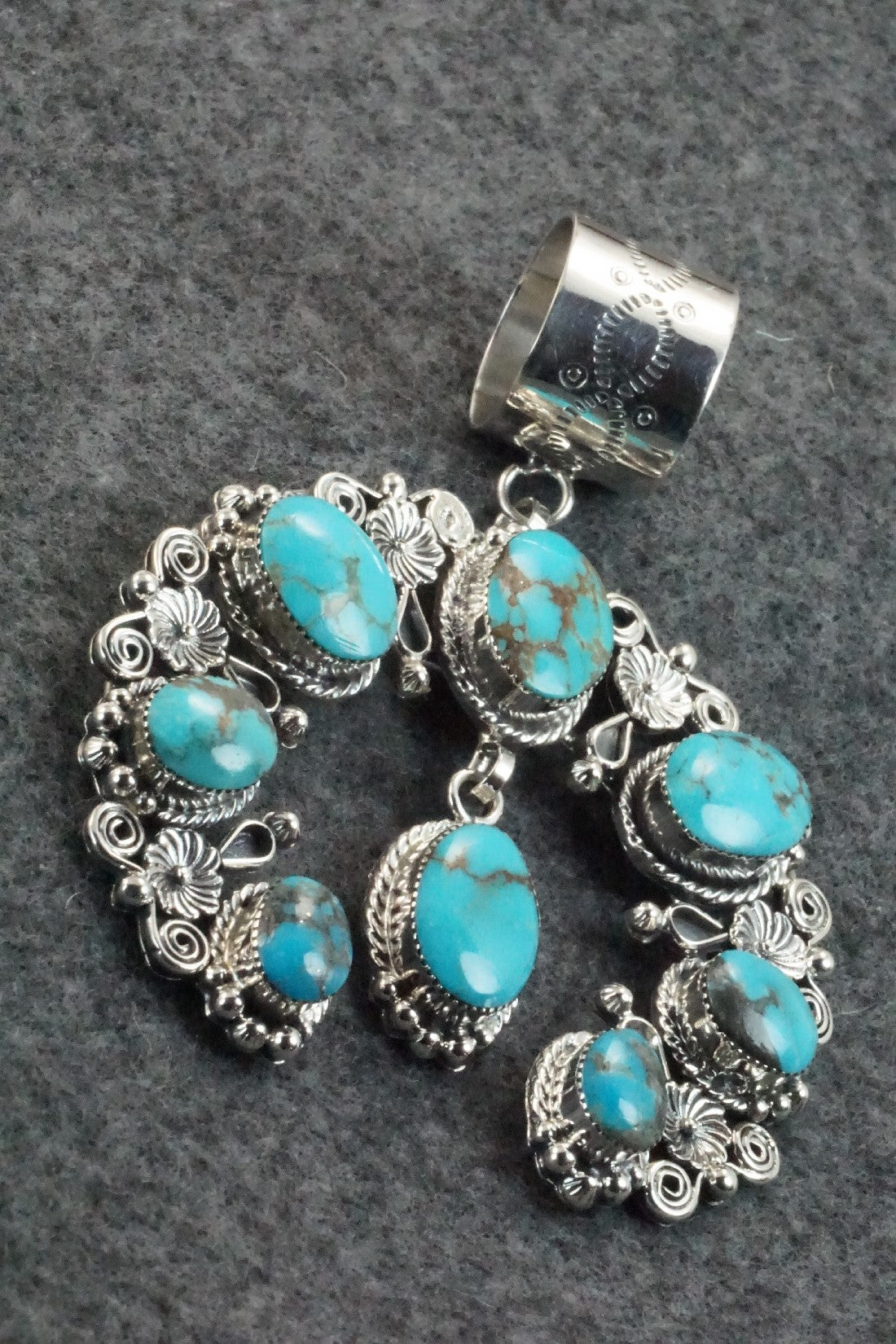 Turquoise & Sterling Silver Pendant - Sarah Yazzie