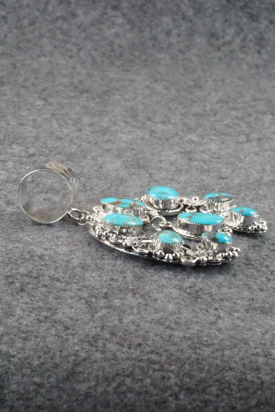 Turquoise & Sterling Silver Pendant - Sarah Yazzie