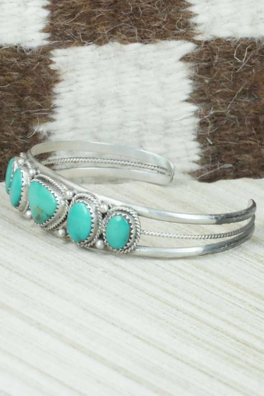 Turquoise & Sterling Silver Bracelet - Navajo