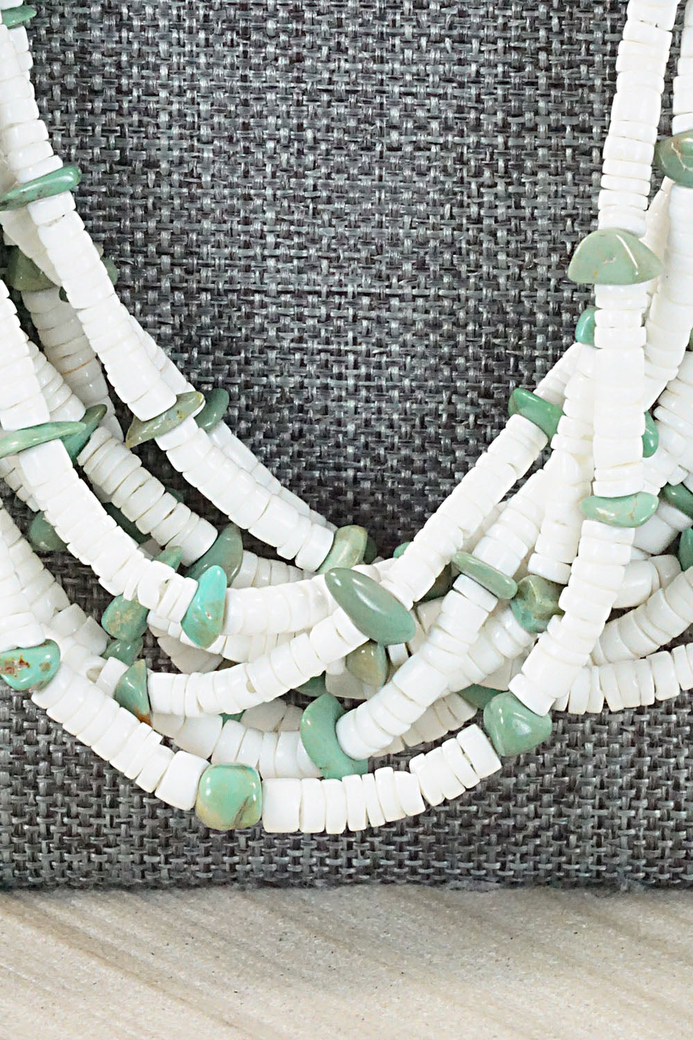 Turquoise, Shell and Sterling Silver Necklace - Ramona Bird