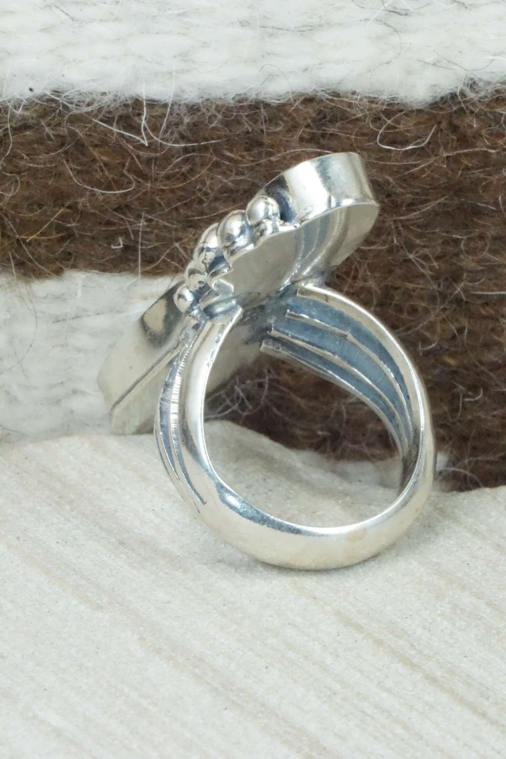 Turquoise and Sterling Silver Ring - Navajo - Size 9