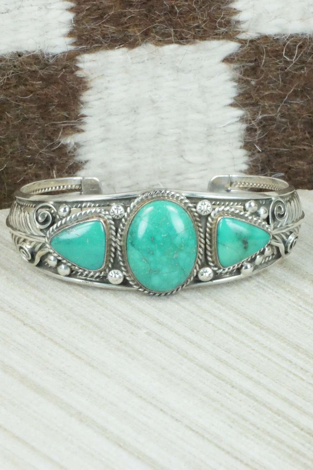 Turquoise & Sterling Silver Bracelet - Navajo