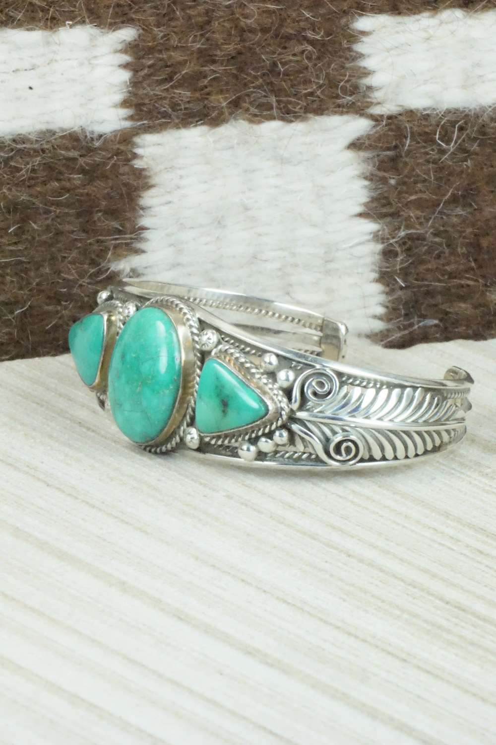 Turquoise & Sterling Silver Bracelet - Navajo