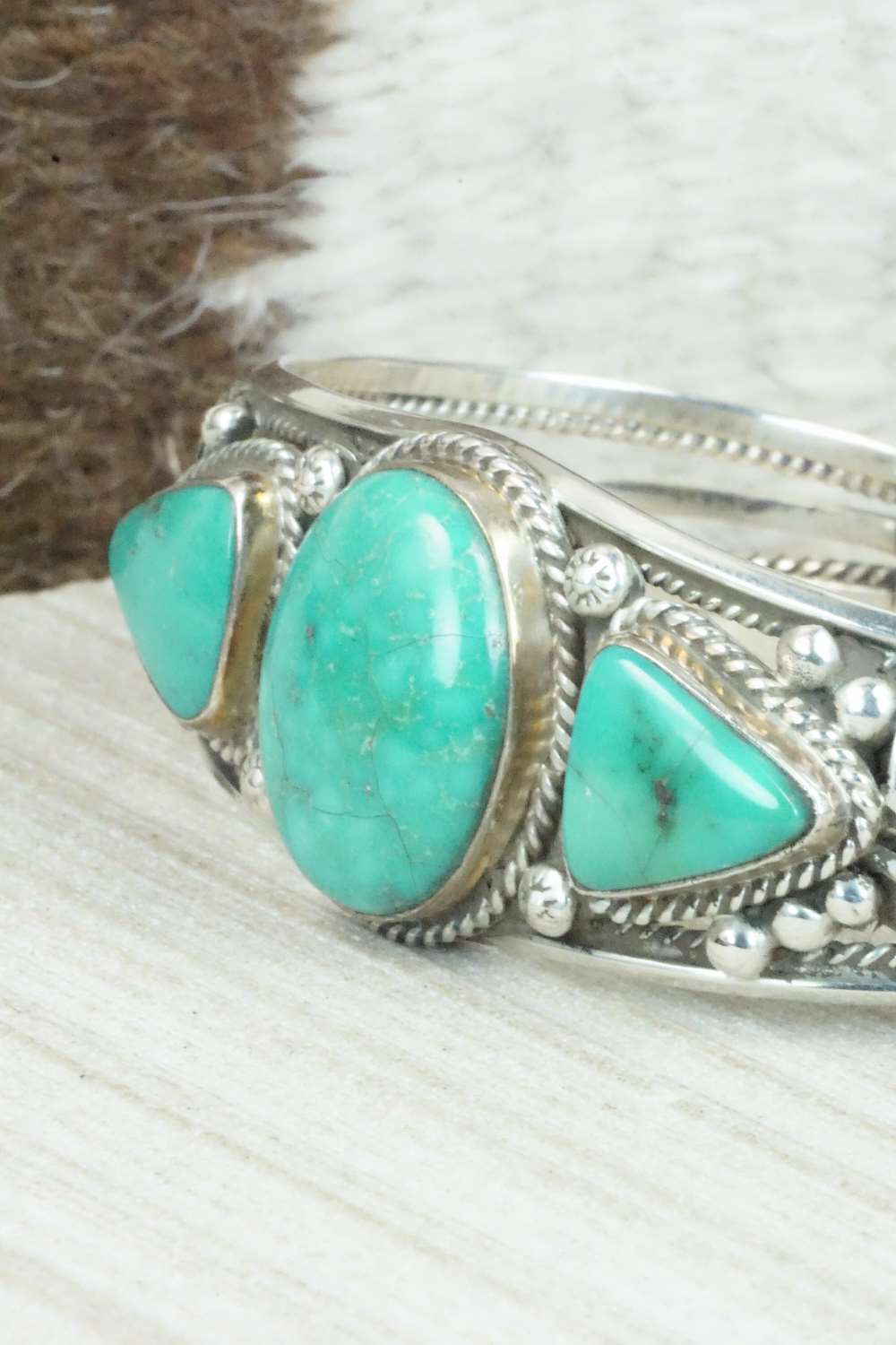 Turquoise & Sterling Silver Bracelet - Navajo