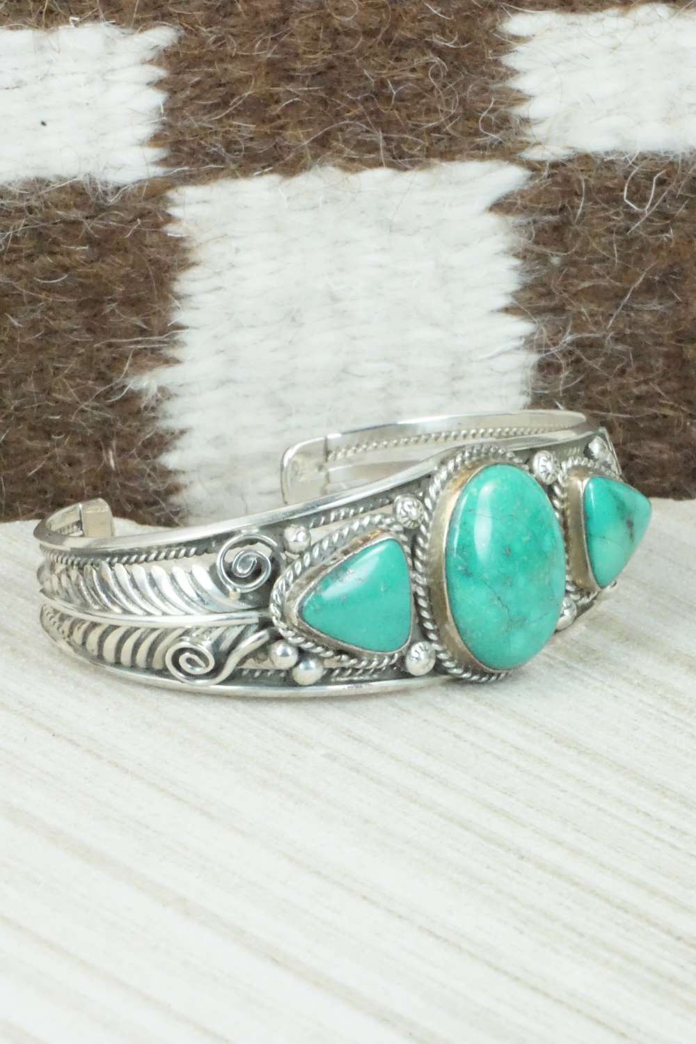 Turquoise & Sterling Silver Bracelet - Navajo