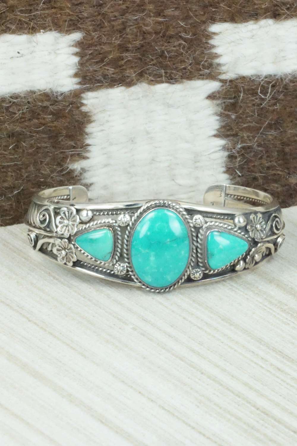 Turquoise & Sterling Silver Bracelet - Navajo