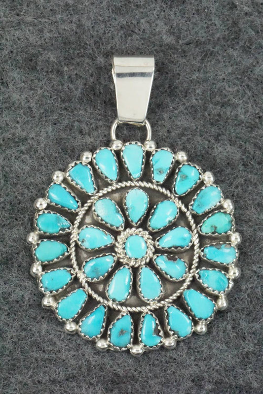 Turquoise & Sterling Silver Pendant - Eunise Wilson
