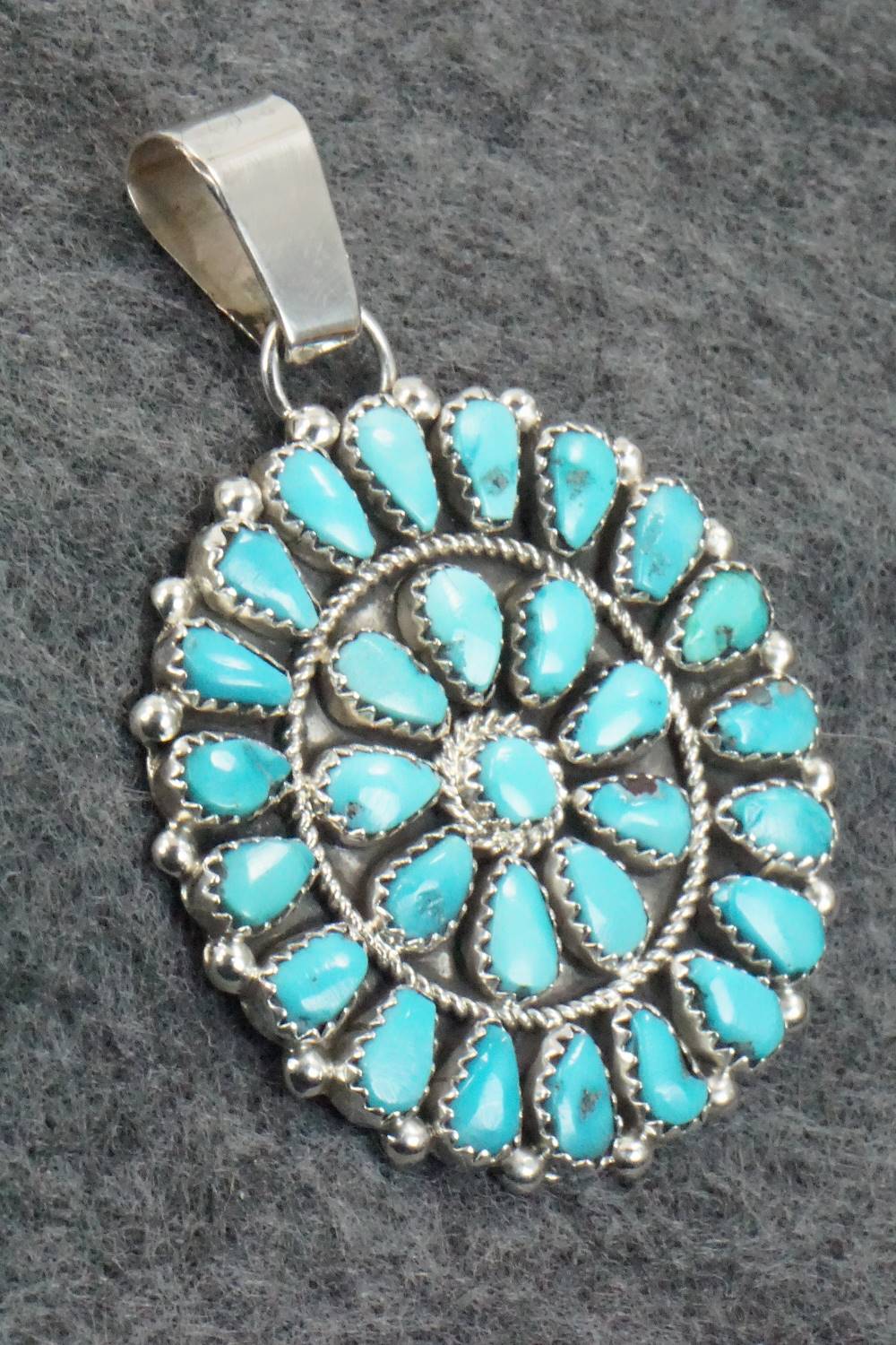 Turquoise & Sterling Silver Pendant - Eunise Wilson
