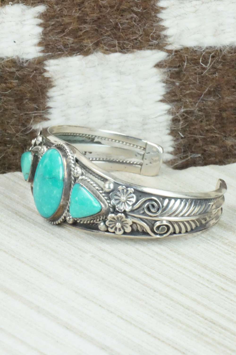 Turquoise & Sterling Silver Bracelet - Navajo