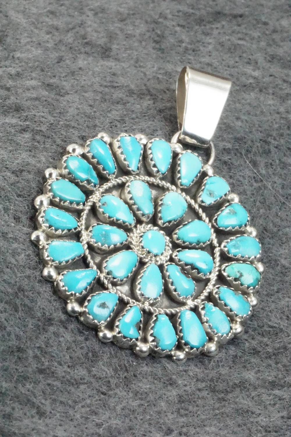 Turquoise & Sterling Silver Pendant - Eunise Wilson