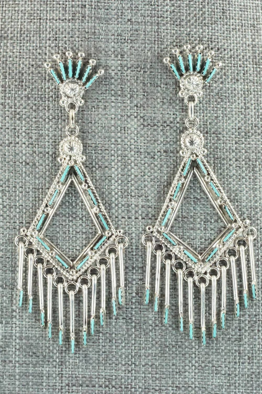 Turquoise & Sterling Silver Earrings - Kevin Leekity