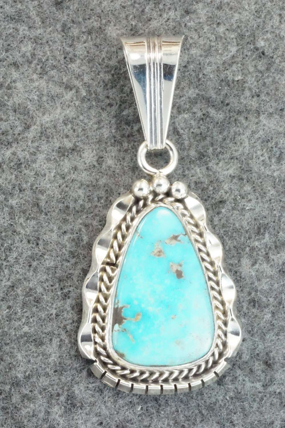 Turquoise & Sterling Silver Pendant - Samuel Yellowhair