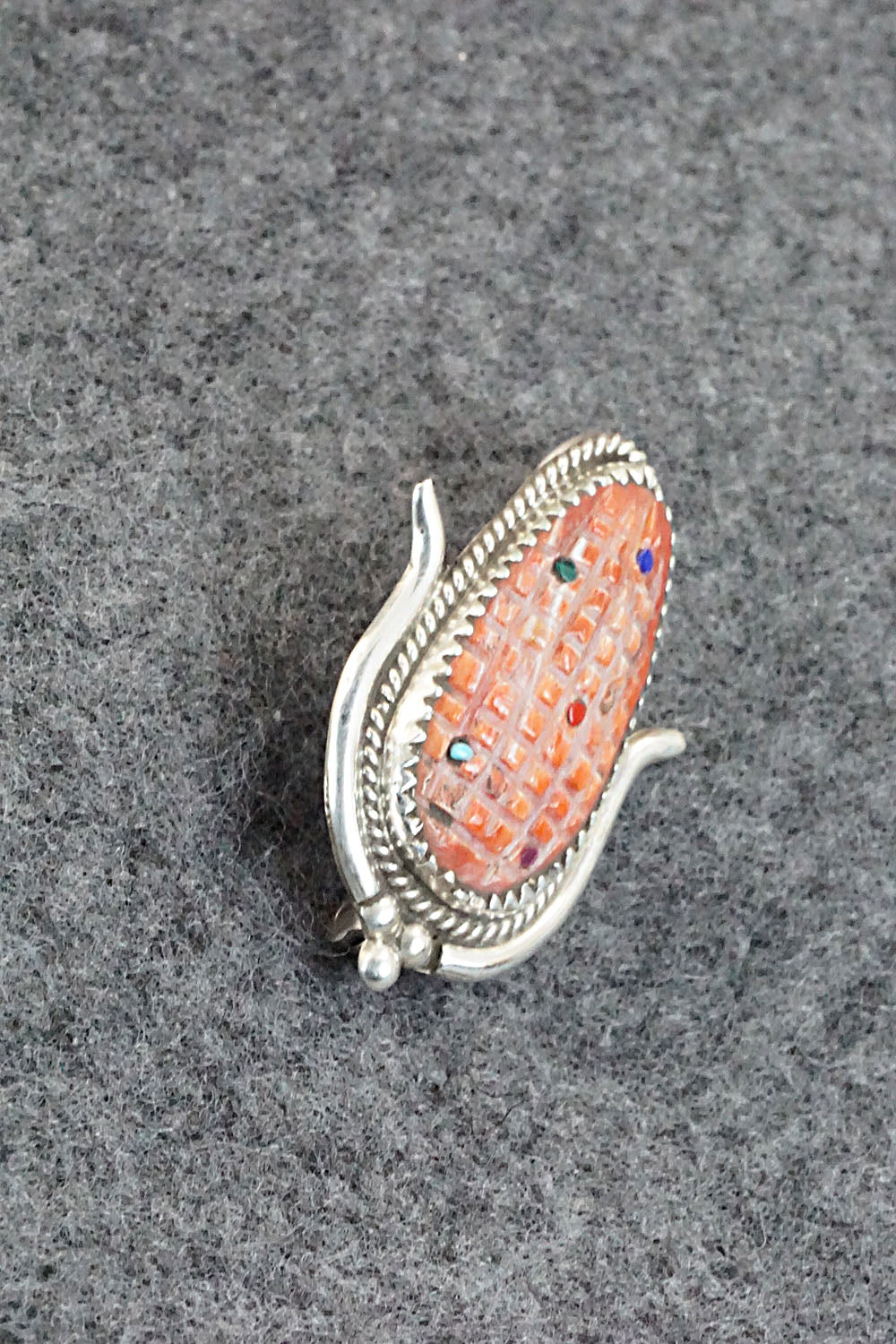 Spiny Oyster and Sterling Silver Pendant / Pin - Tracy Bowekaty