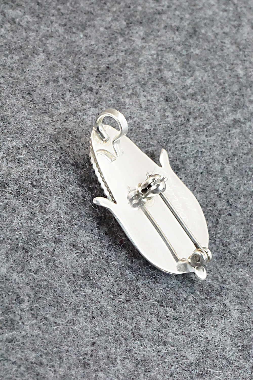 Spiny Oyster and Sterling Silver Pendant / Pin - Tracy Bowekaty