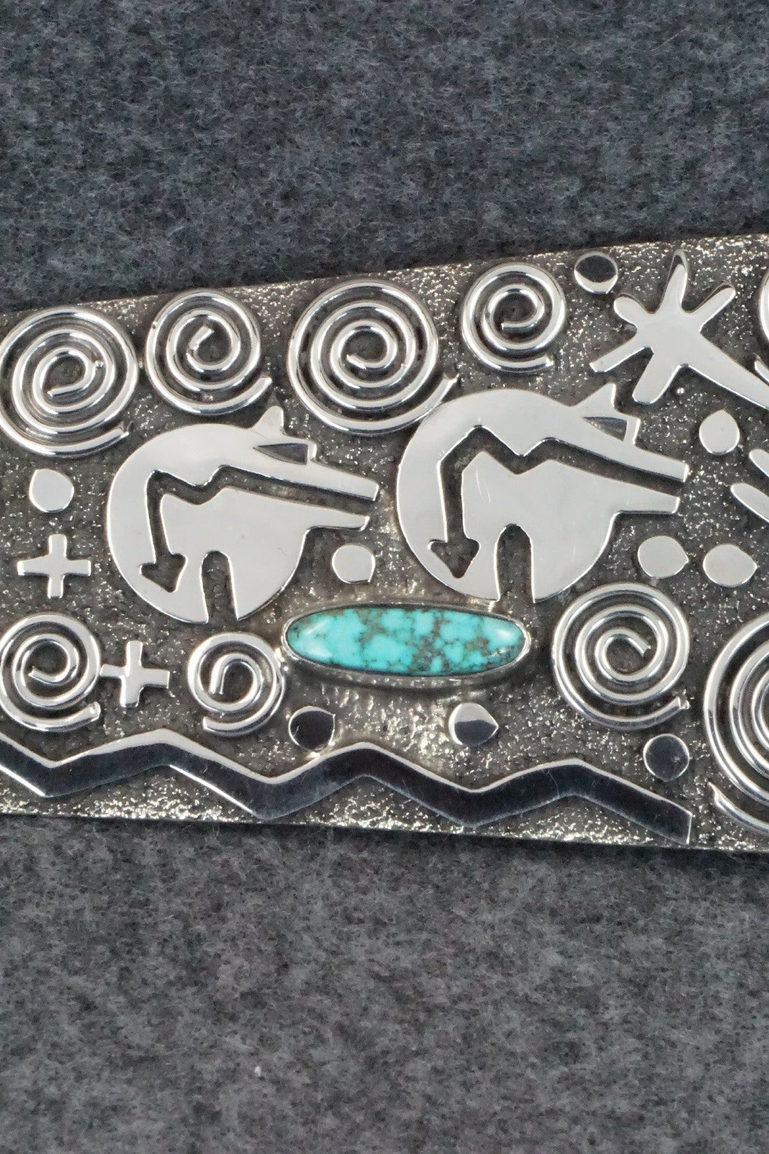 Turquoise & Sterling Silver Belt Buckle - Alex Sanchez