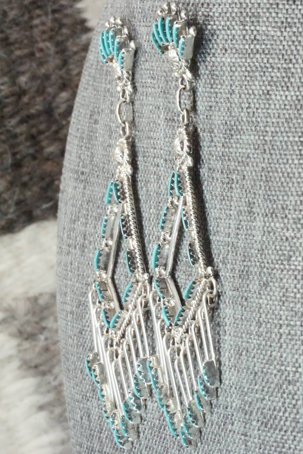 Turquoise & Sterling Silver Earrings - Kevin Leekity
