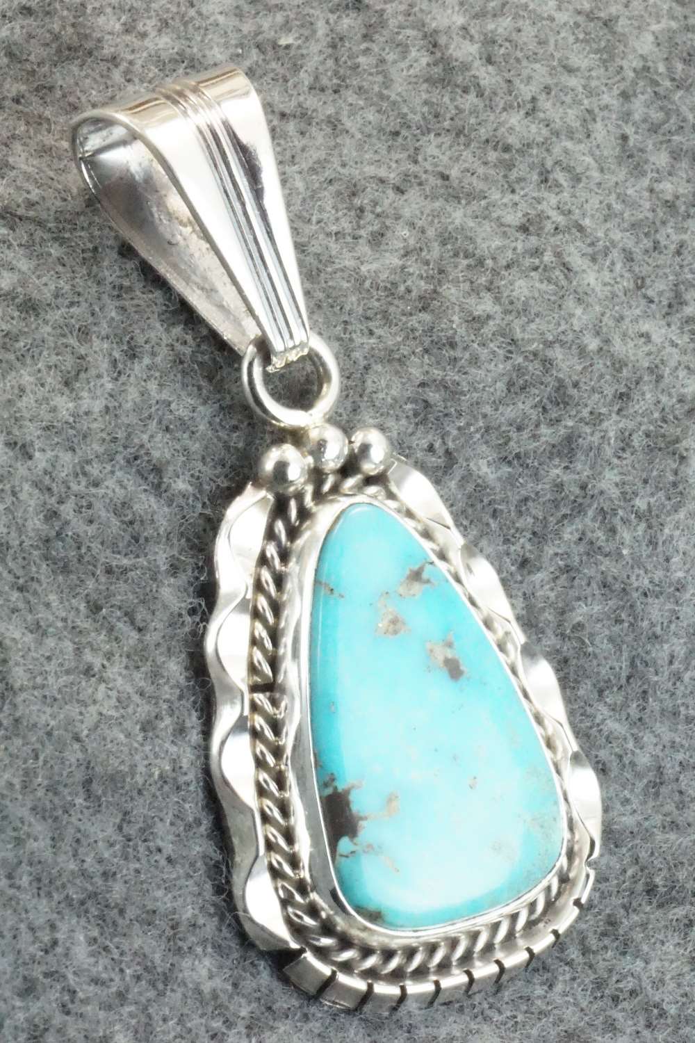 Turquoise & Sterling Silver Pendant - Samuel Yellowhair