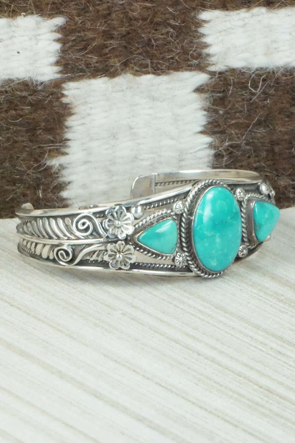 Turquoise & Sterling Silver Bracelet - Navajo