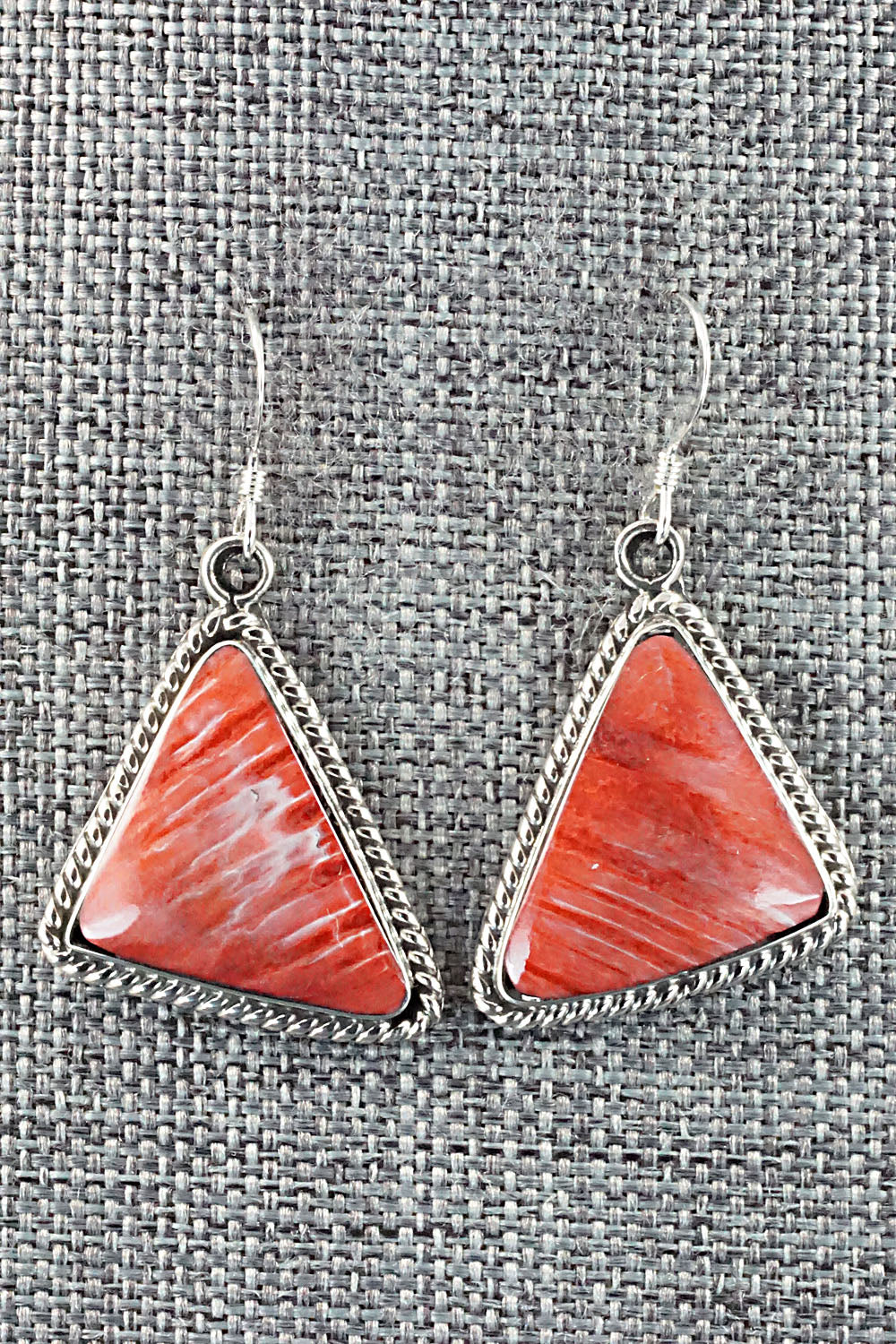 Spiny Oyster & Sterling Silver Earrings - Sheen Yazzie