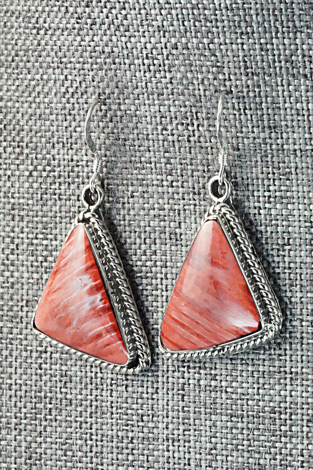 Spiny Oyster & Sterling Silver Earrings - Sheen Yazzie