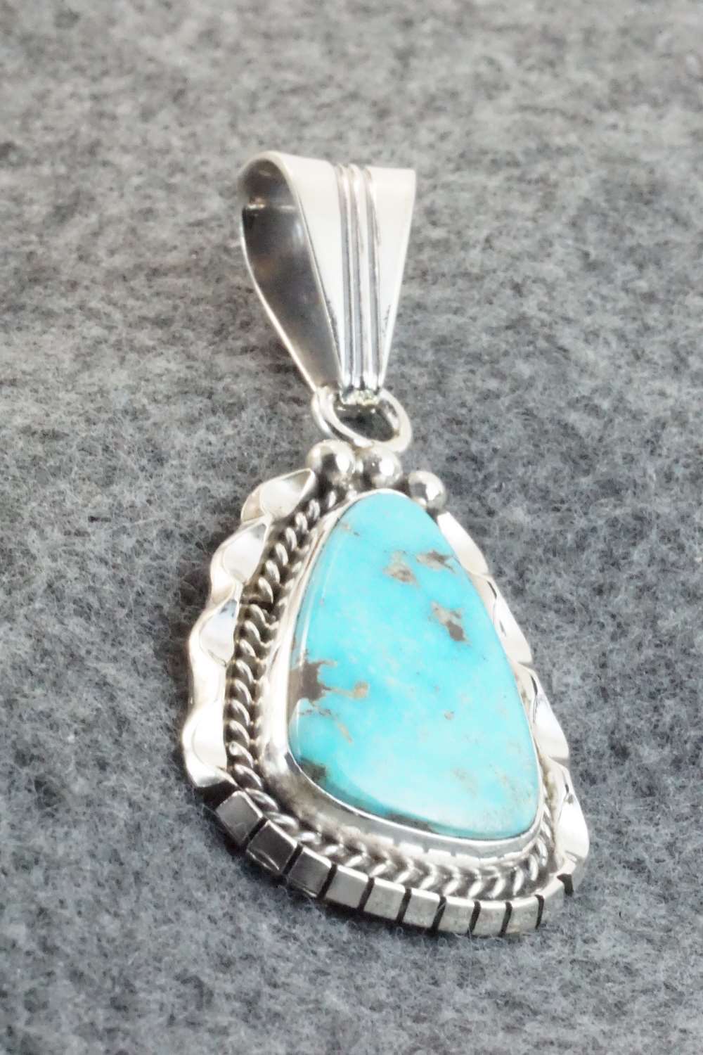 Turquoise & Sterling Silver Pendant - Samuel Yellowhair