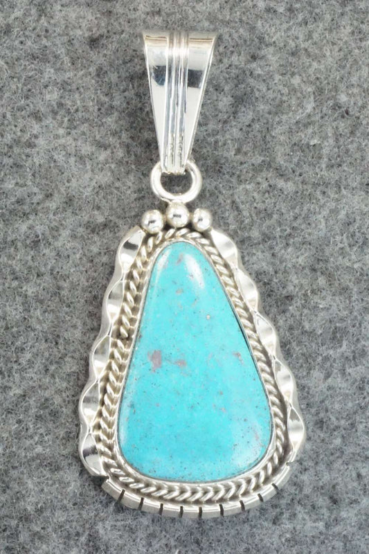 Turquoise & Sterling Silver Pendant - Samuel Yellowhair