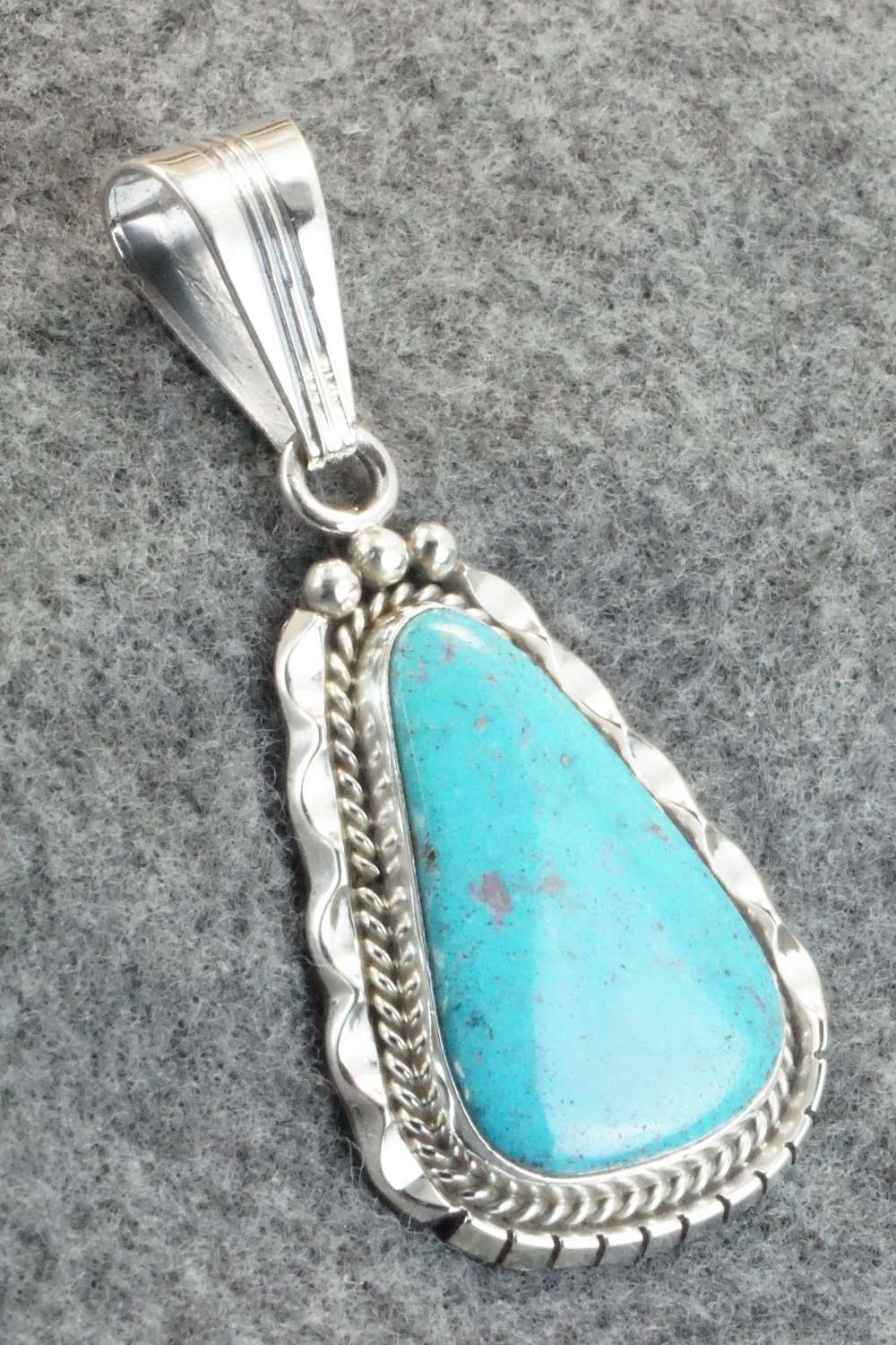 Turquoise & Sterling Silver Pendant - Samuel Yellowhair