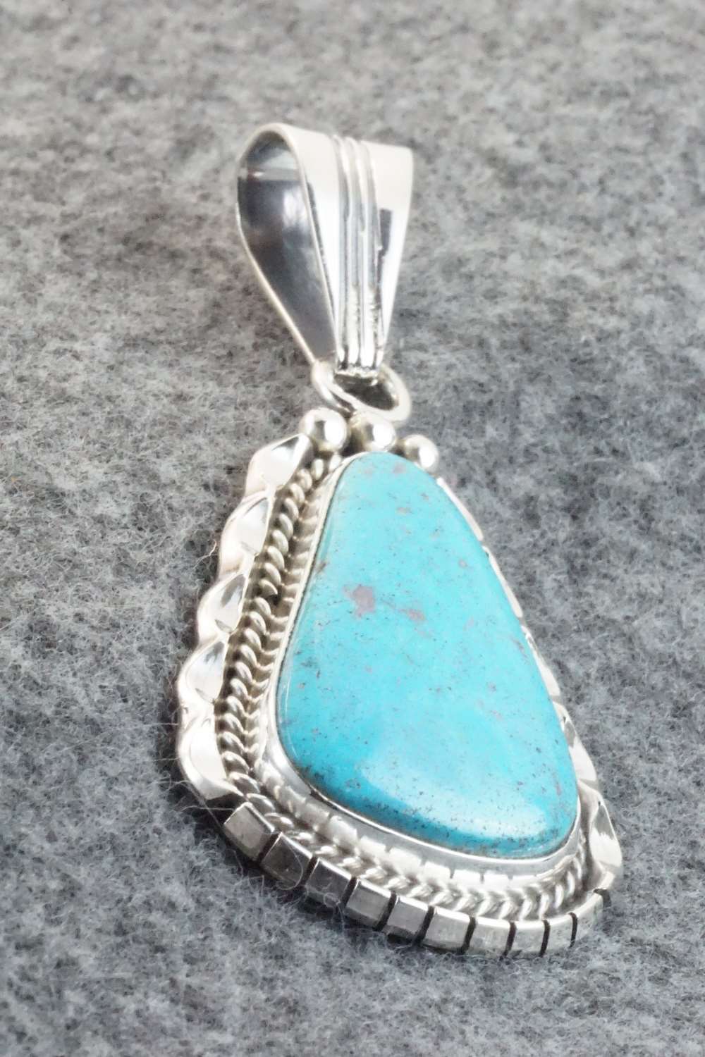 Turquoise & Sterling Silver Pendant - Samuel Yellowhair