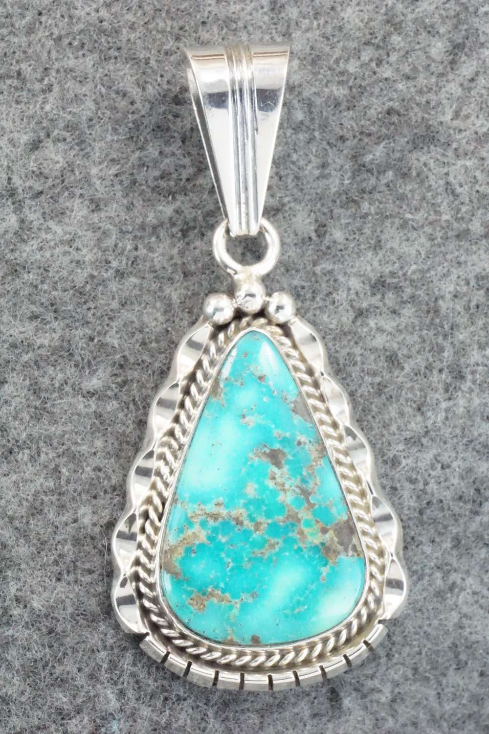 Turquoise & Sterling Silver Pendant - Samuel Yellowhair