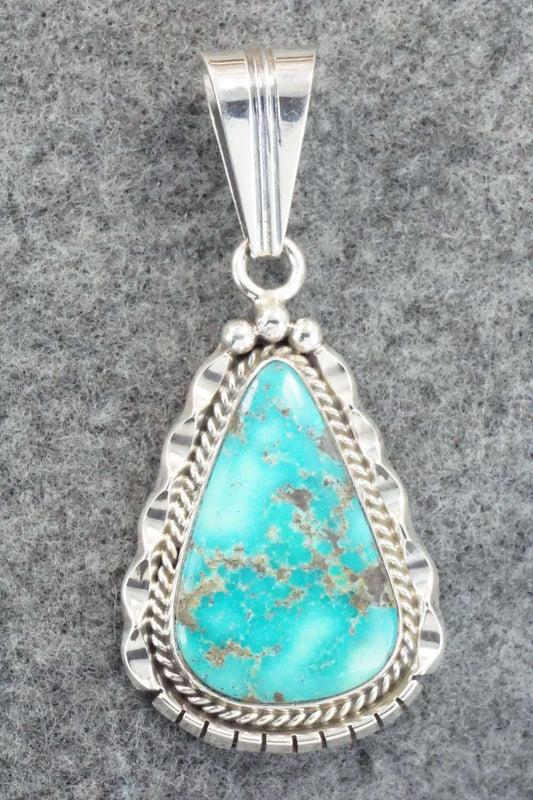 Turquoise & Sterling Silver Pendant - Samuel Yellowhair