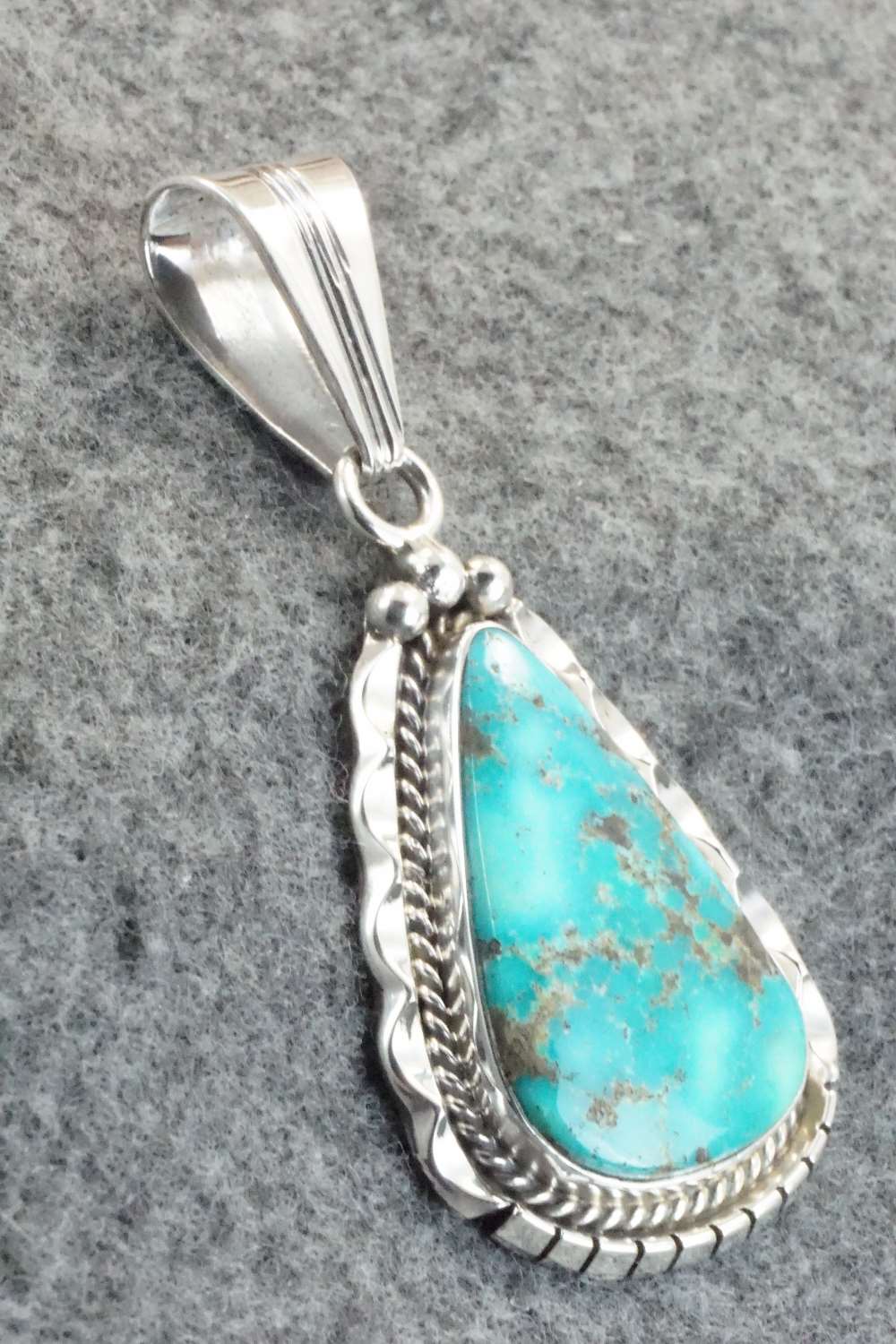 Turquoise & Sterling Silver Pendant - Samuel Yellowhair
