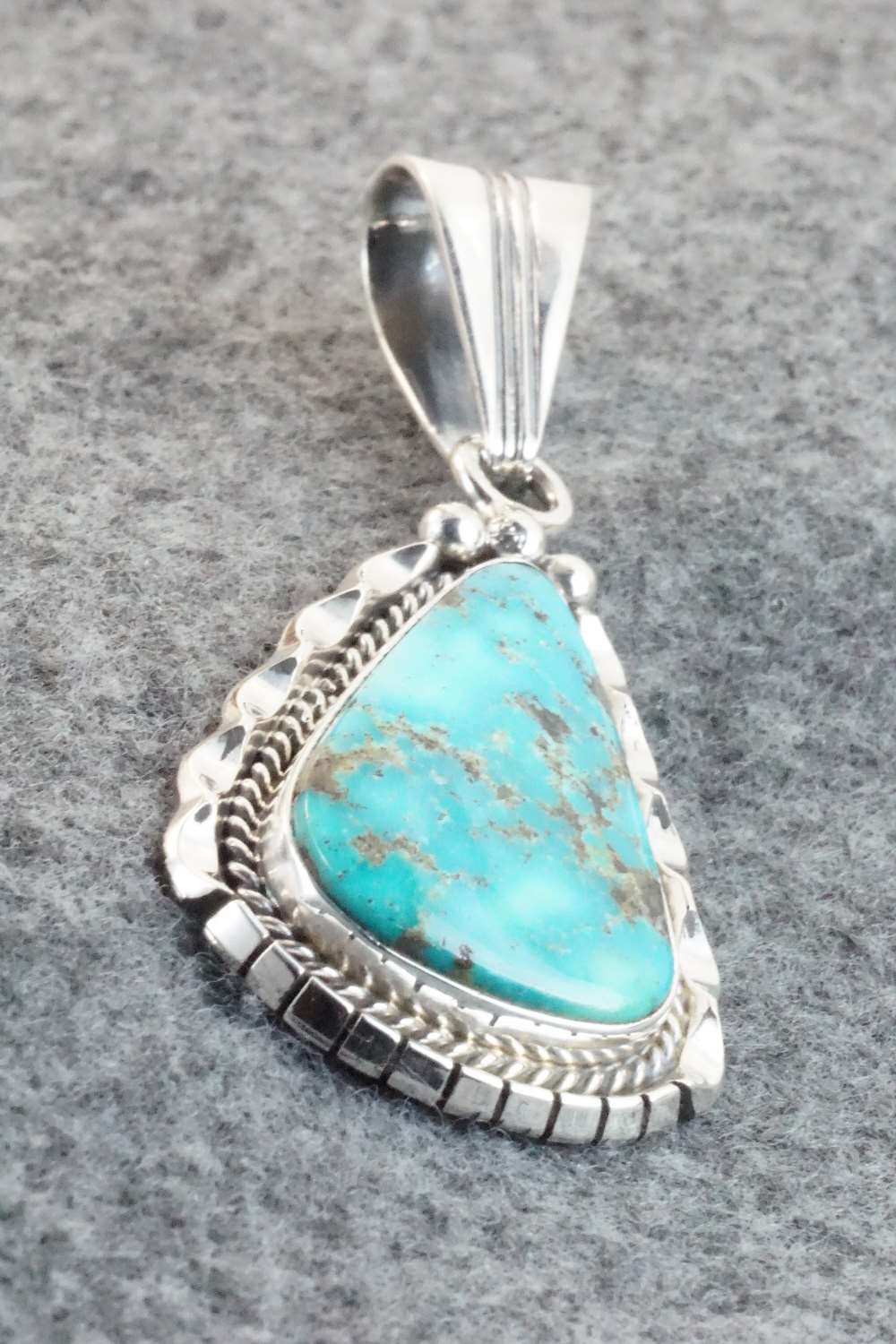 Turquoise & Sterling Silver Pendant - Samuel Yellowhair