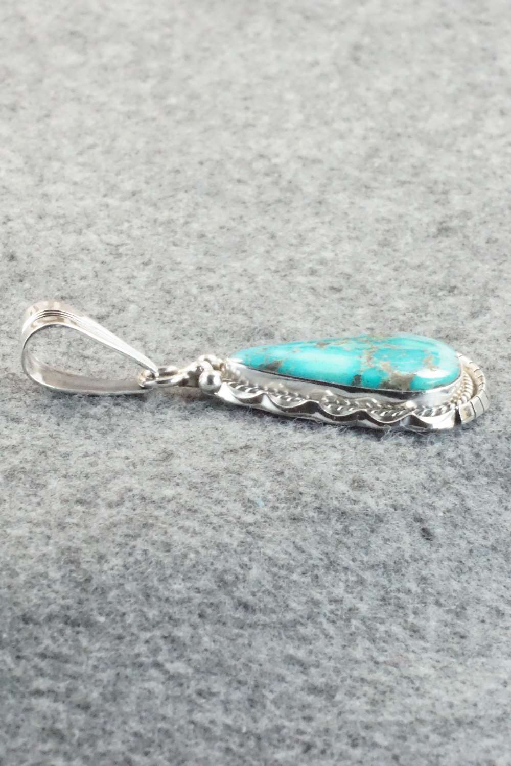 Turquoise & Sterling Silver Pendant - Samuel Yellowhair