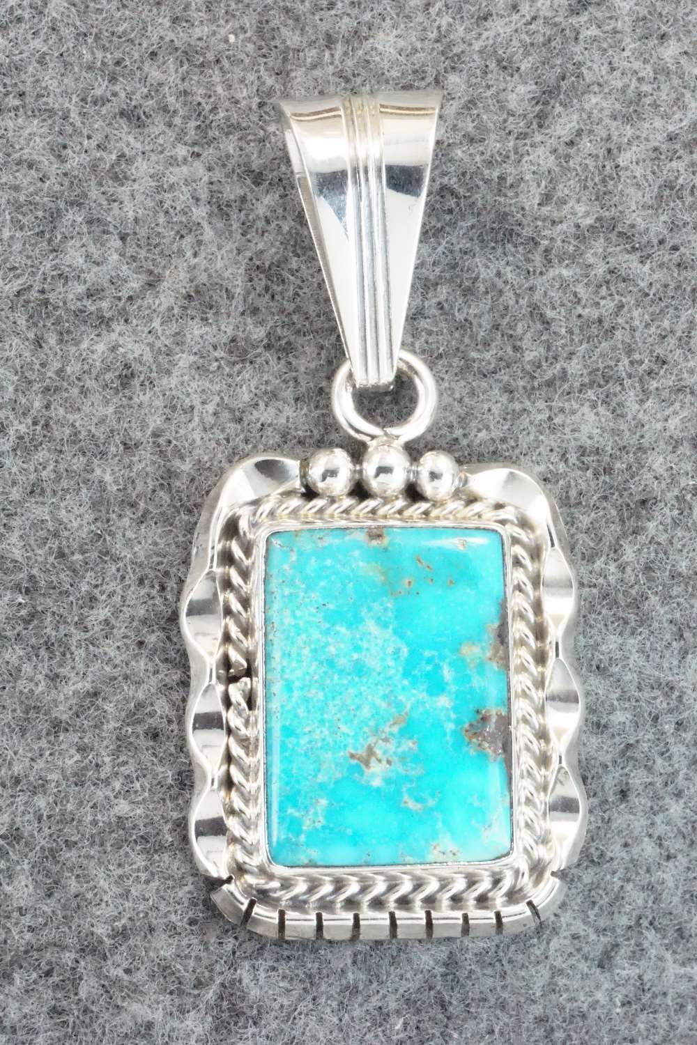 Turquoise & Sterling Silver Pendant - Samuel Yellowhair