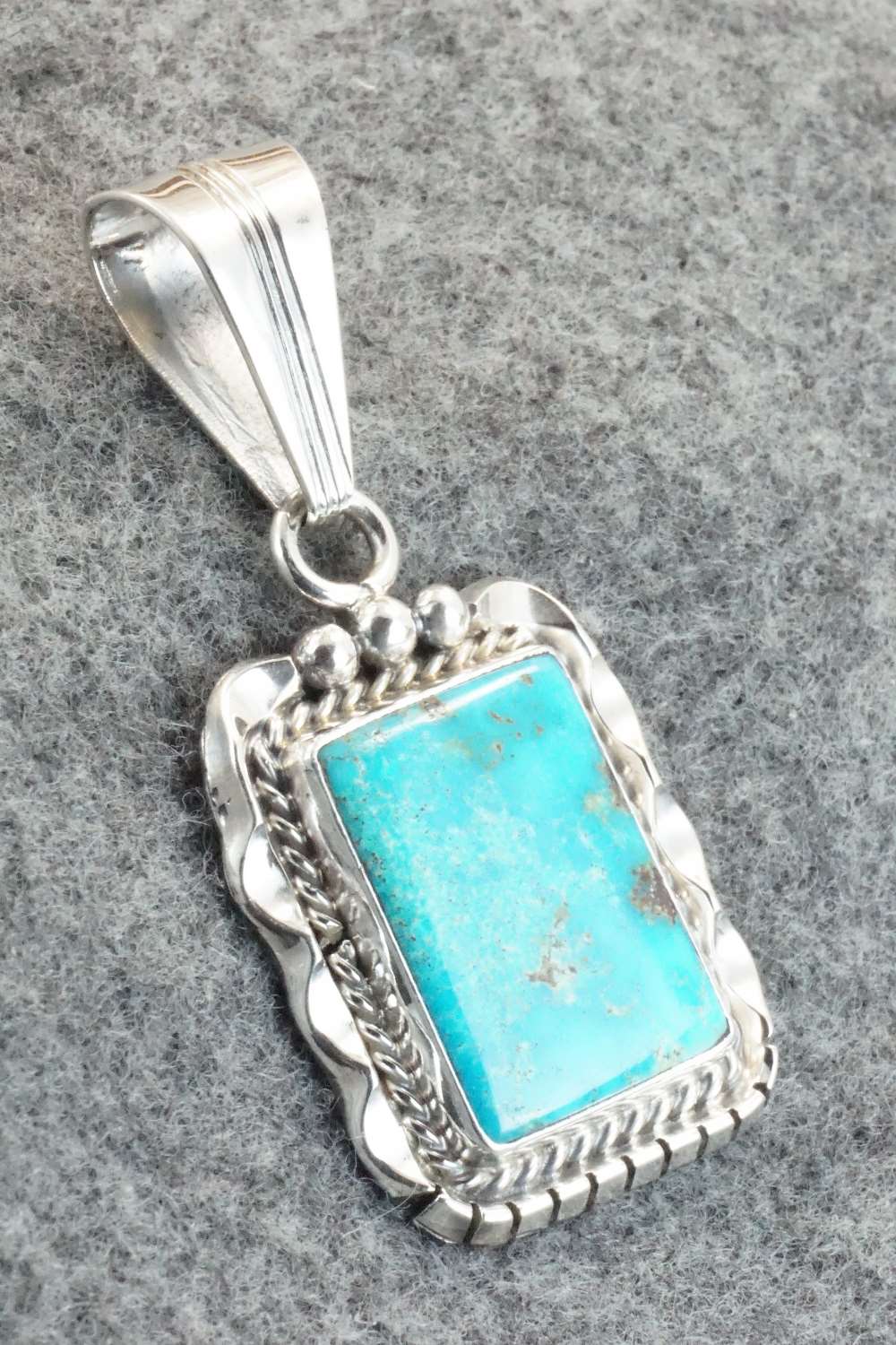 Turquoise & Sterling Silver Pendant - Samuel Yellowhair