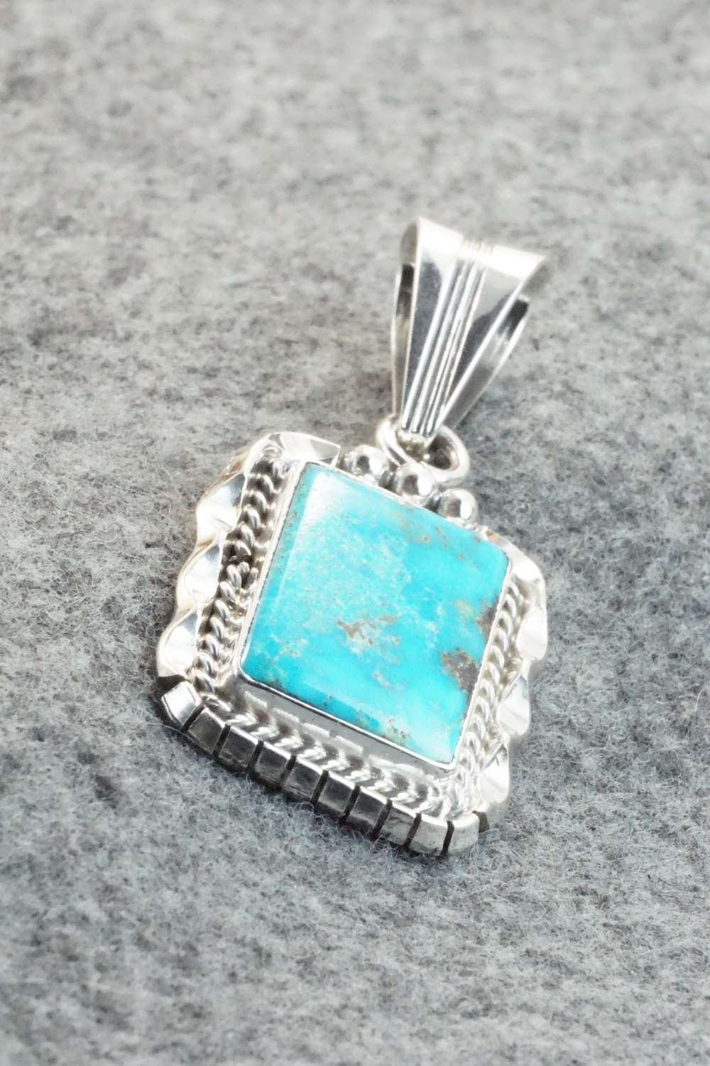Turquoise & Sterling Silver Pendant - Samuel Yellowhair