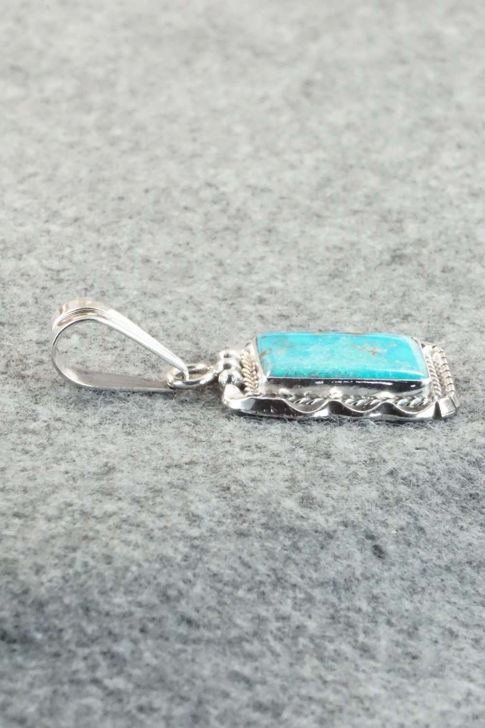 Turquoise & Sterling Silver Pendant - Samuel Yellowhair