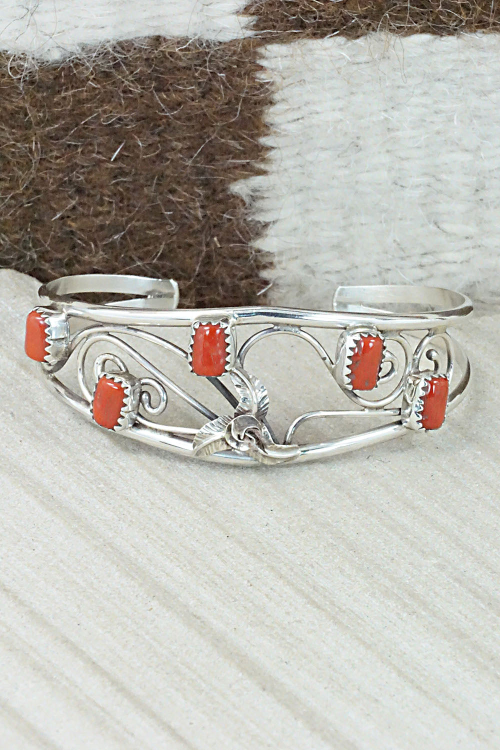 Coral & Sterling Silver Bracelet - Max Calladitto