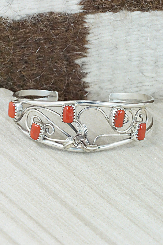 Coral & Sterling Silver Bracelet - Max Calladitto
