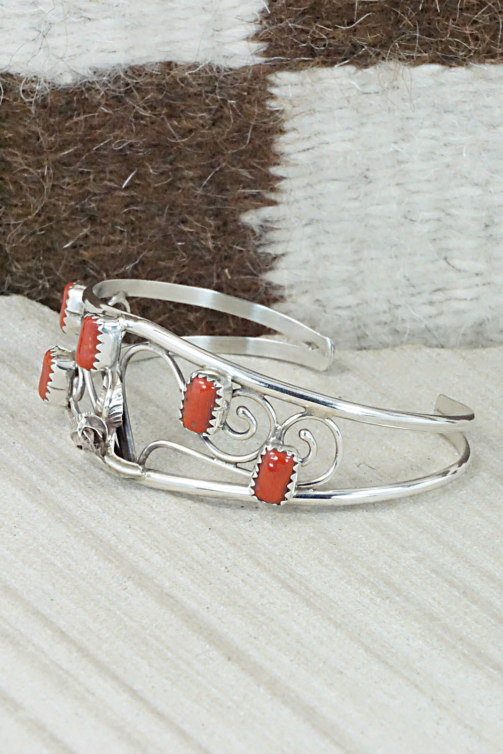 Coral & Sterling Silver Bracelet - Max Calladitto