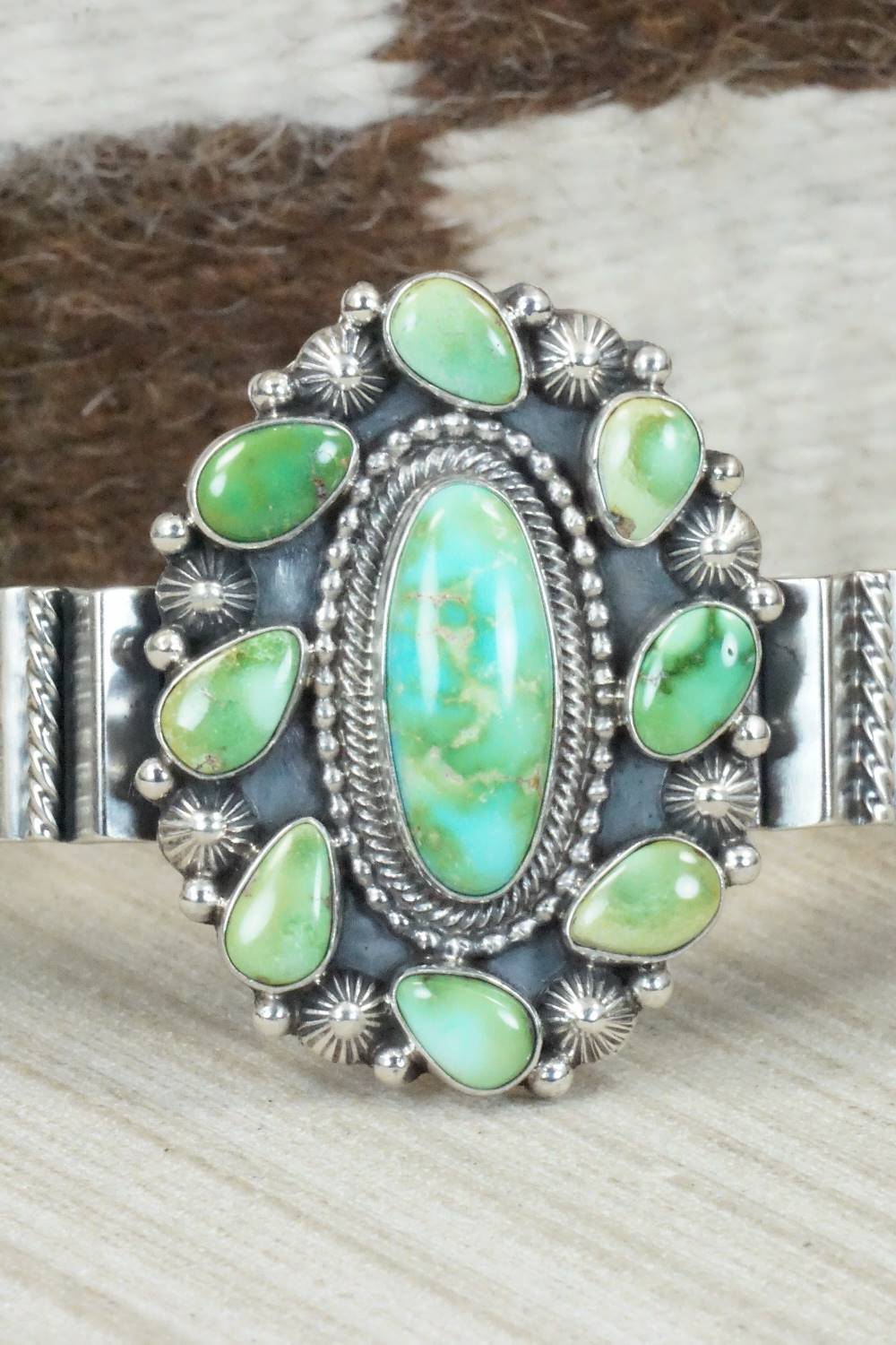 Turquoise & Sterling Silver Bracelet - Navajo