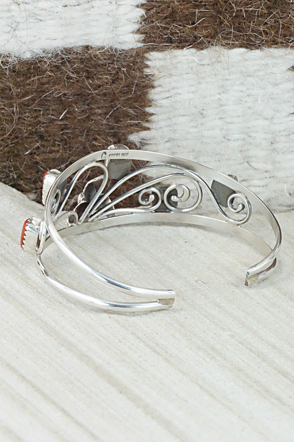 Coral & Sterling Silver Bracelet - Max Calladitto