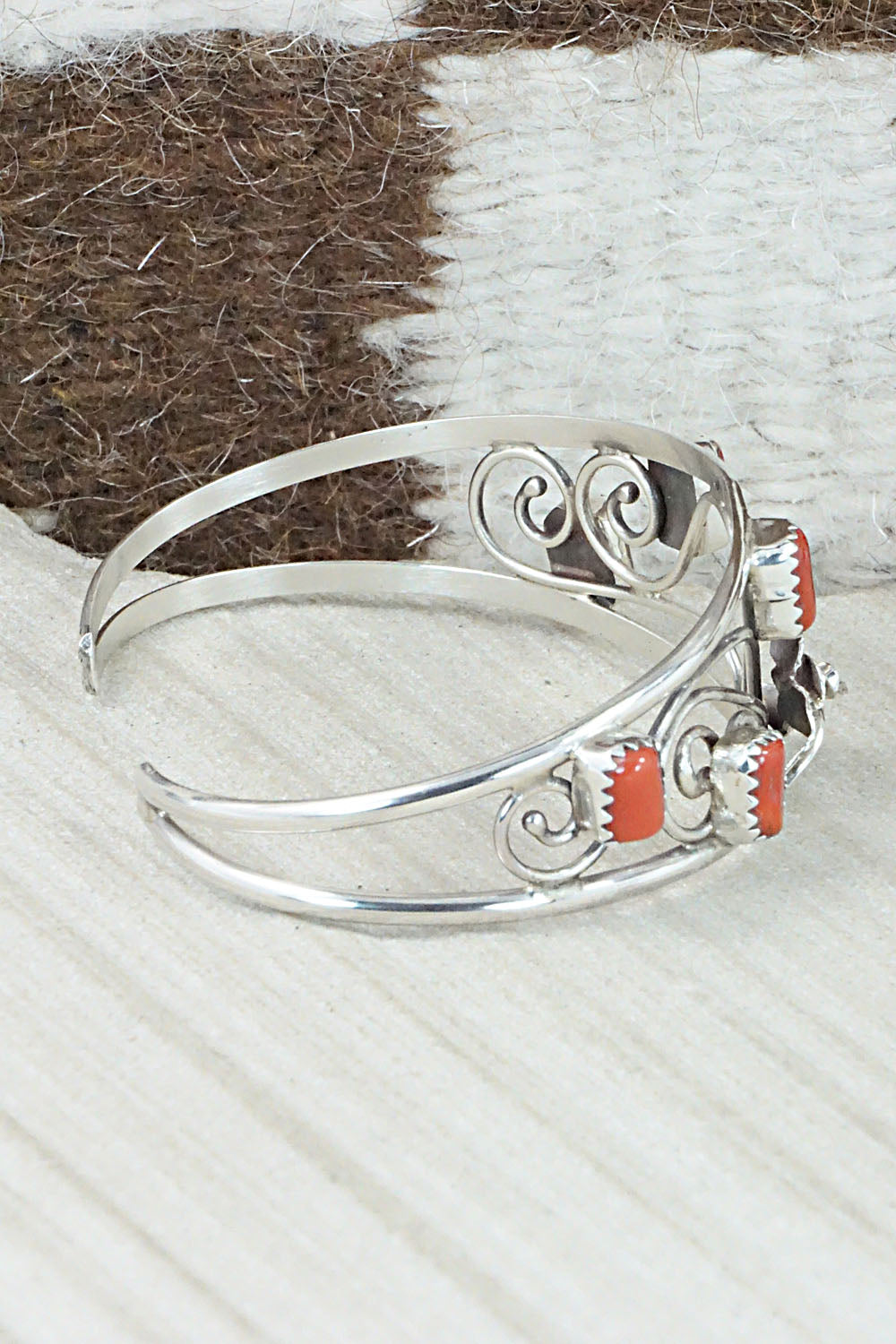 Coral & Sterling Silver Bracelet - Max Calladitto